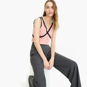 NWT J. Crew Lace Insert V-Neck Camisole Pink Size 6